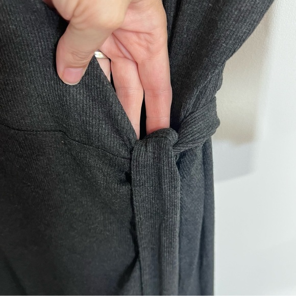 J.Jill Charcoal Ribbed Knit Wrap Dress - Picture 7 of 15